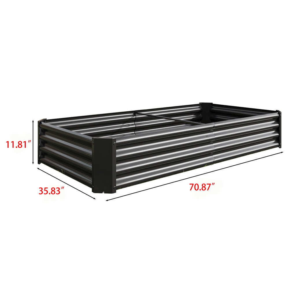 Raised Garden Bed Outdoor 6×3×1 ft Metal Raised Rectangle Planter Bed