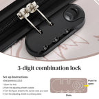 PC+ABS Hardside Luggage Set with Digital Lock - Pink Flower Print