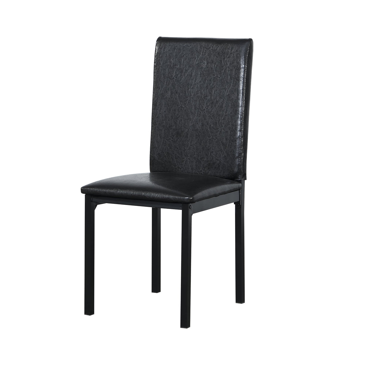 5 Piece Metal Dinette Set with Faux Marble Top - Black