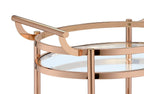 Lakelyn Clear Glass & Rose Gold Finish Serving Cart