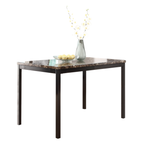 5 Piece Metal Dinette Set with Faux Marble Top - Black