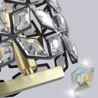39" Contemporary Crystal and Black-Gold Pendant Chandelier