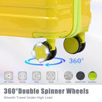 20'/24'/28' 3-Piece PC Spinner Wheel Luggage Set (Yellow+Green)