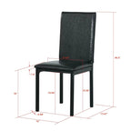 5 Piece Metal Dinette Set with Faux Marble Top - Black