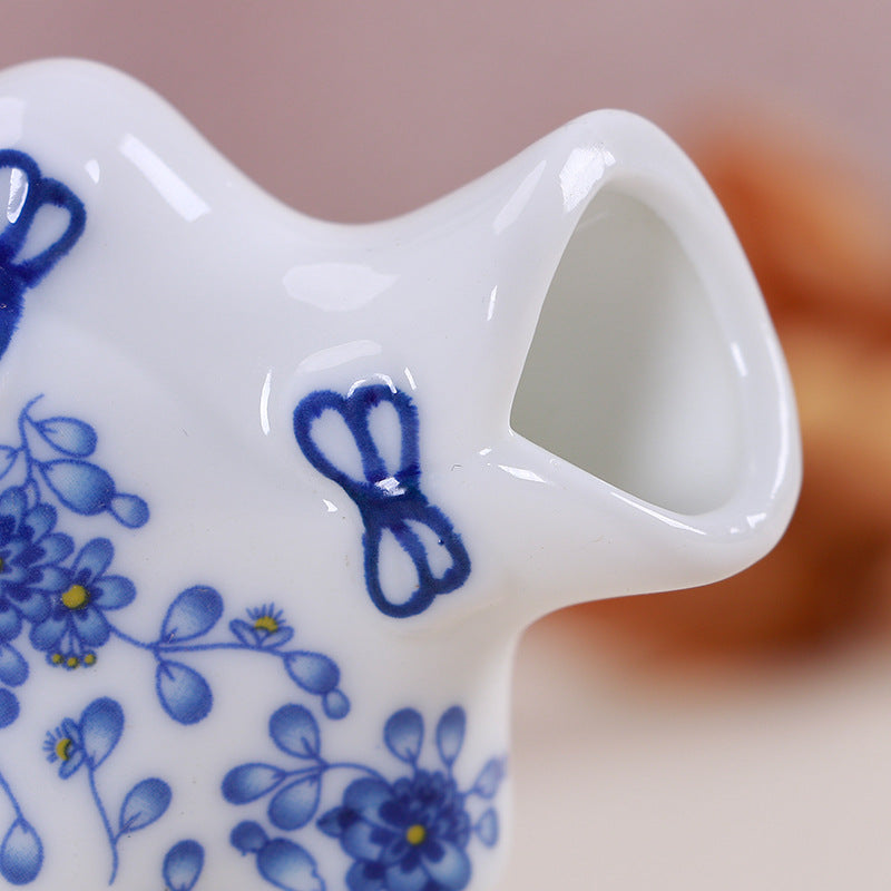 Ceramic ornaments blue and white porcelain mini vases cheongsam flower arrangements living room home decorations