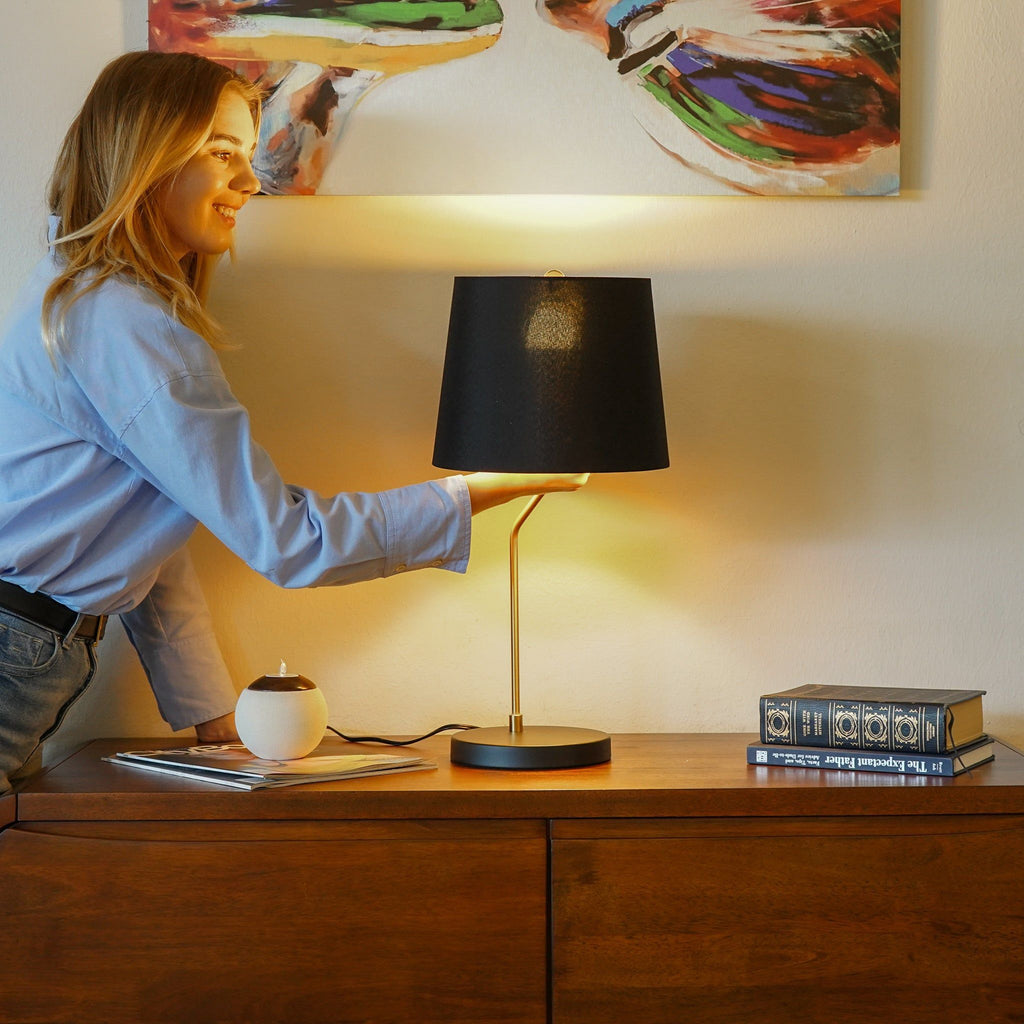 Black Desk Lamp for Bedside and Table Use with Ergonomic Lighting