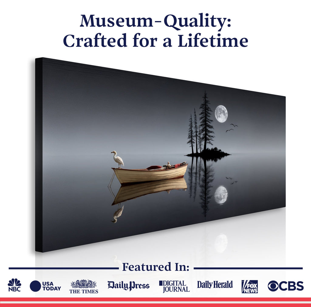 Modern Minimalist Night Lake Wall Art