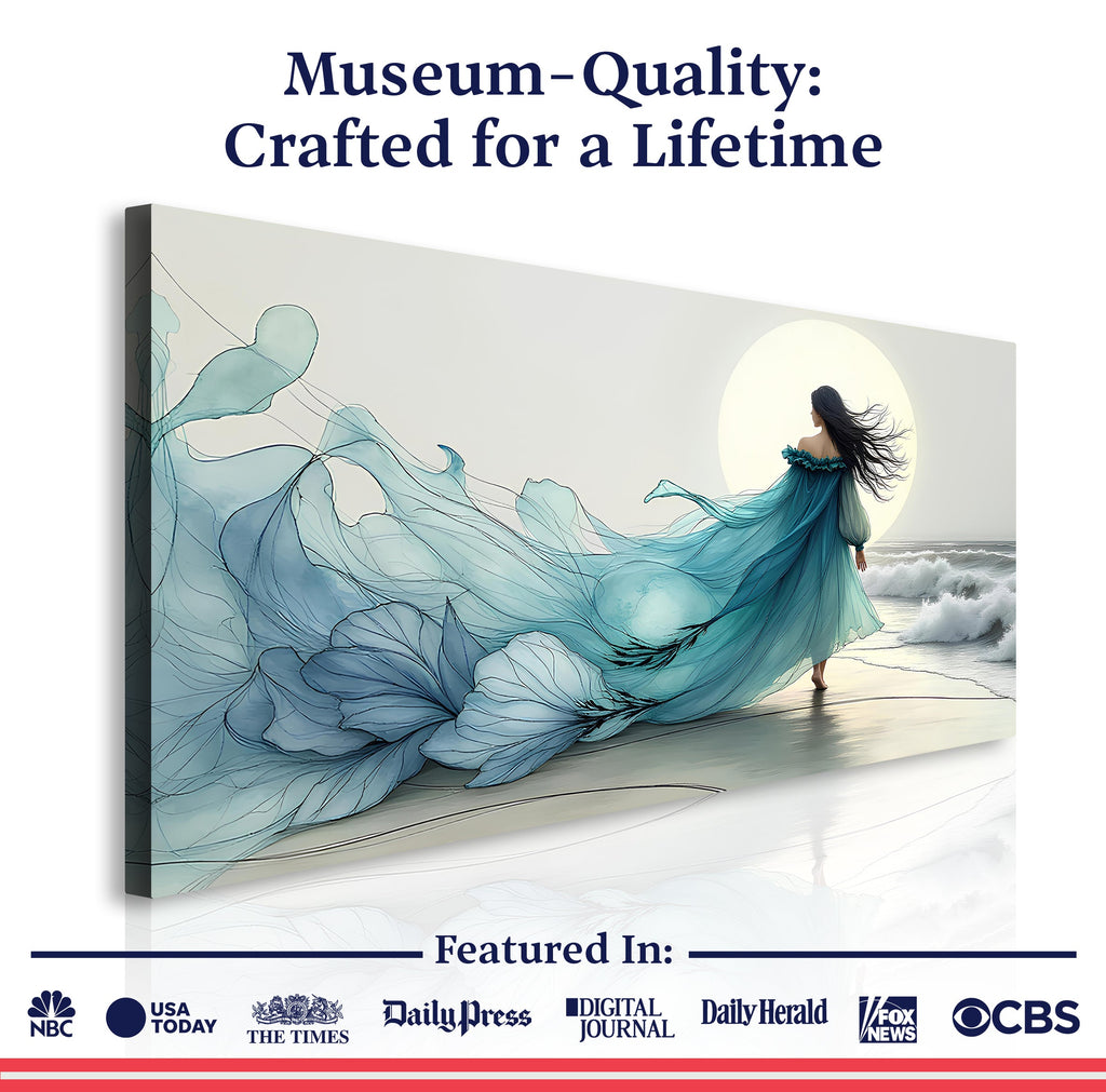 Swirling Winds by the Ocean Abstract Wall Art
