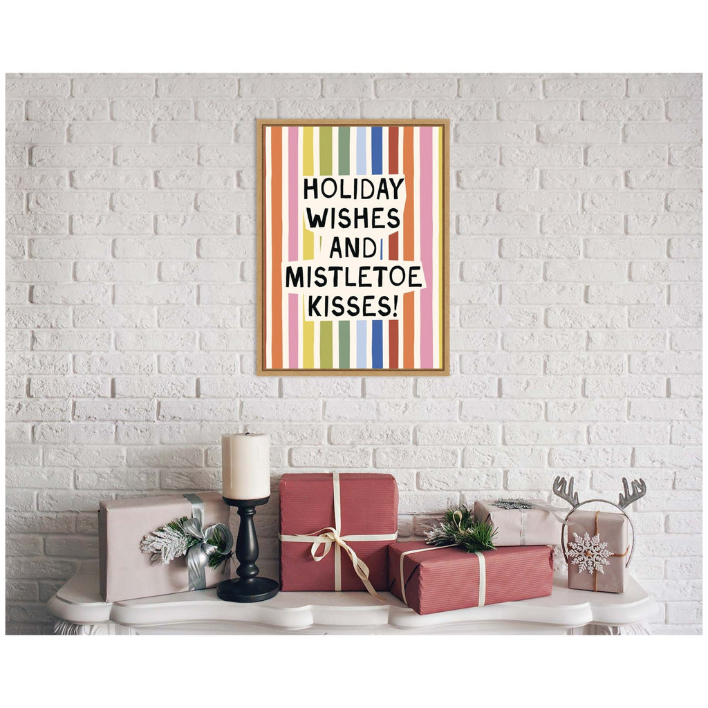 Holiday Wishes by Kikiandnim Framed Canvas Wall Art Print