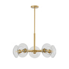 26" Modern Gold 5-Light Sputnik Chandelier with Clear Glass Shades