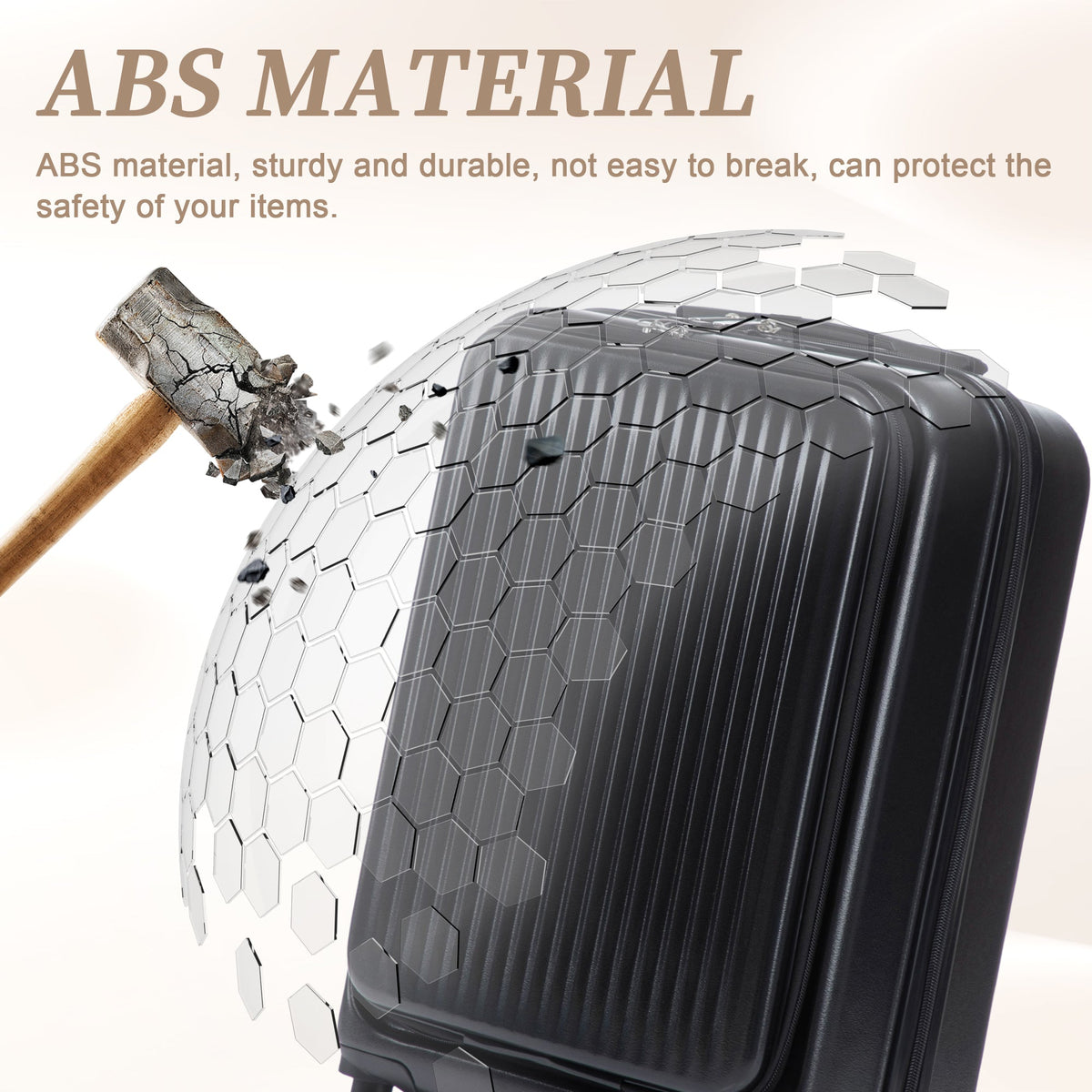14' & 20' ABS Spinner Wheel Luggage Set with Cosmetic Case