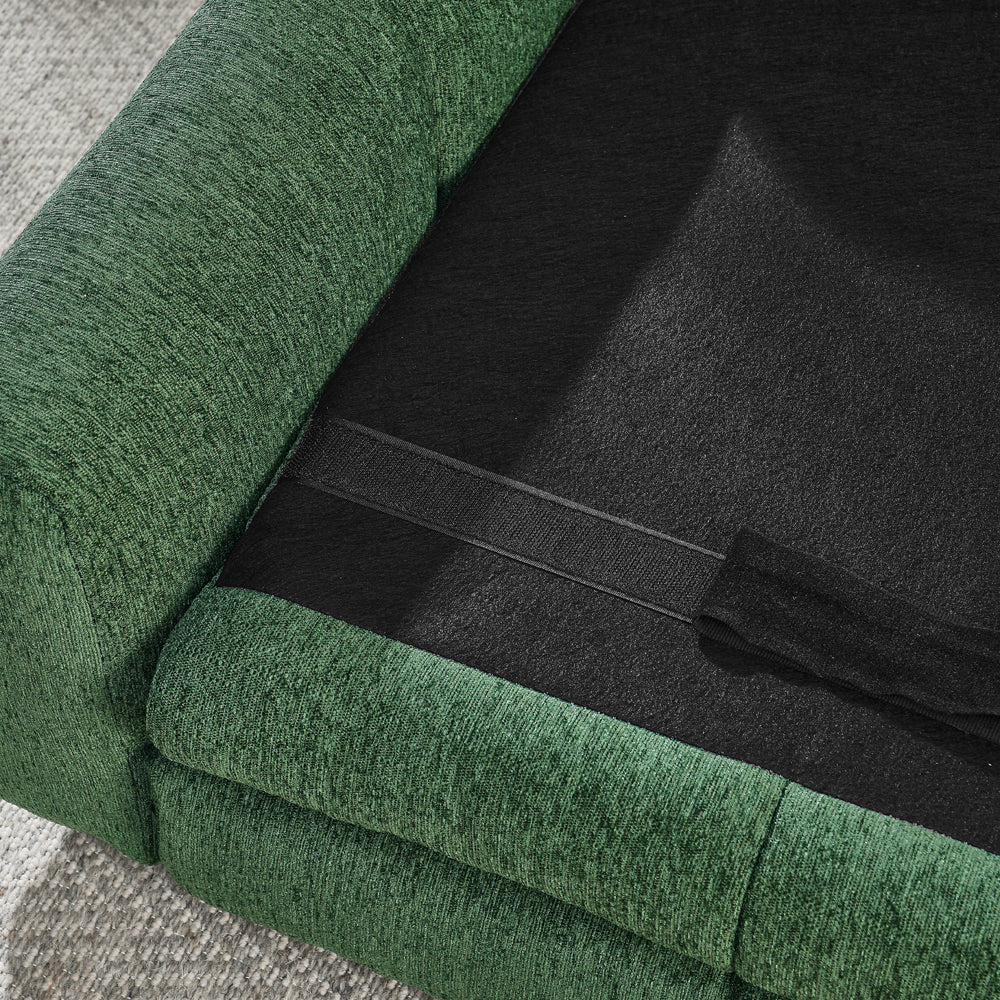 Soft and Comfortable Pet Bed for Big and Oversized Dogs with Armrests - Olive Green