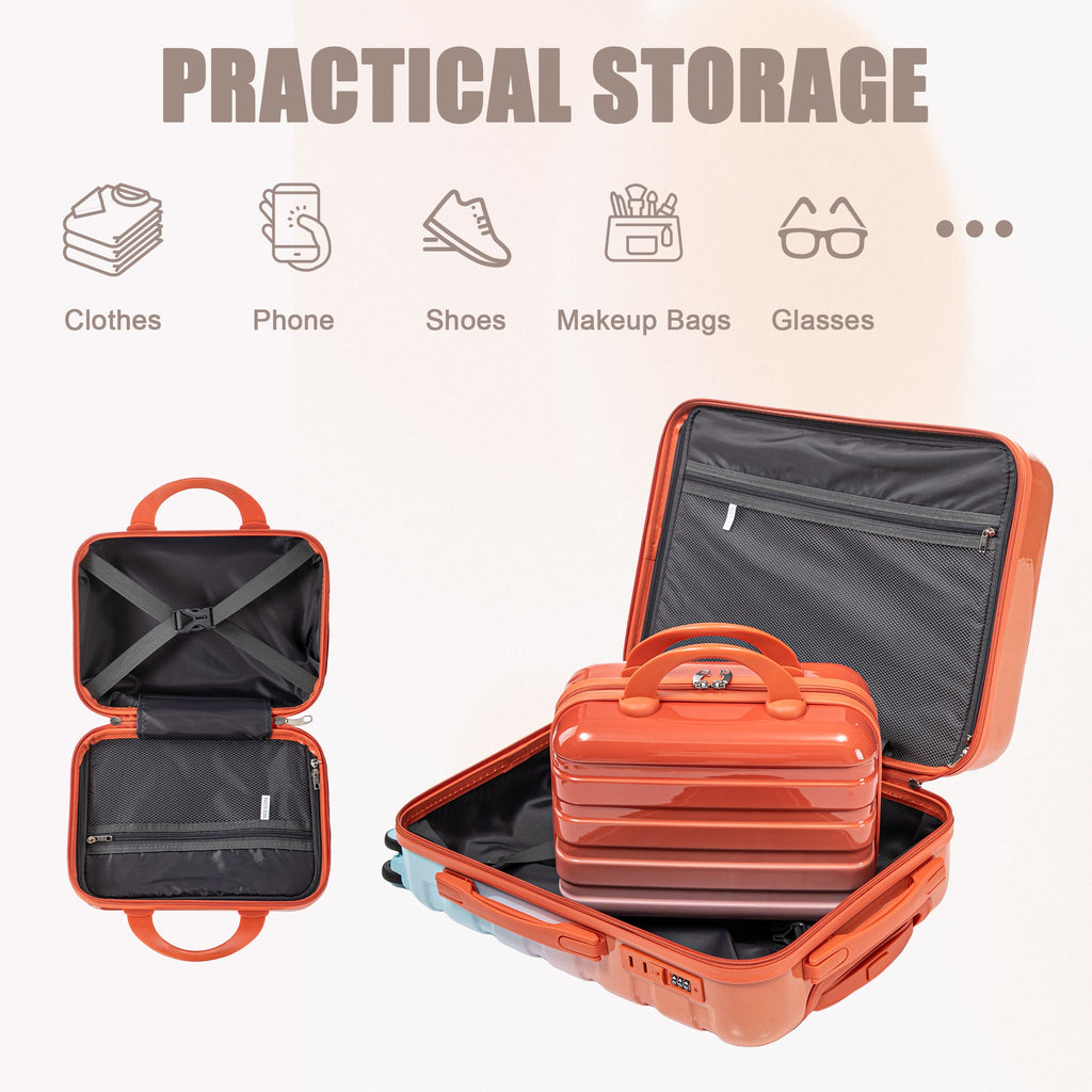 2 Pc PC Spinner Wheel Luggage Set with Gradient Color and Lock
