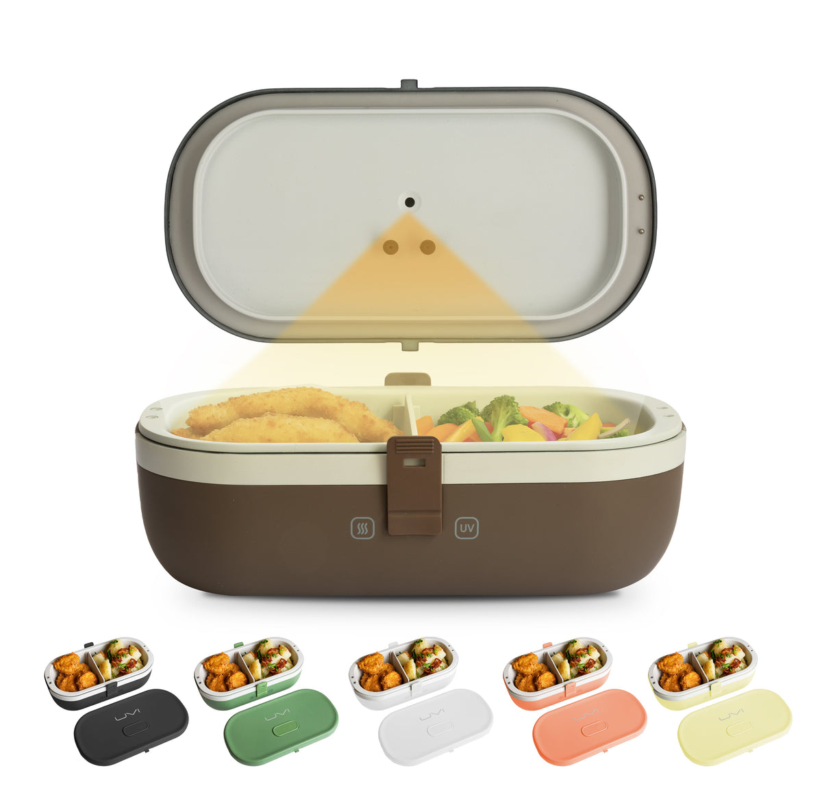 Self-Heating Lunch Box With USB-C Cord and UV LIGHT SANITIZER