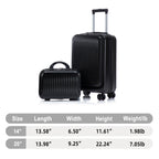 14' & 20' ABS Spinner Wheel Luggage Set with Cosmetic Case