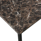 5 Piece Metal Dinette Set with Faux Marble Top - Black