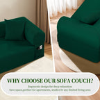 Spring Sofa with High-Quality Fabric in Green