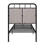 Twin Size Linen Upholstered Platform Metal Bed Frame with Fabric Headboard and Footboard