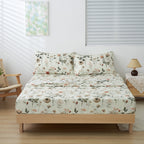DaDalogy Enchanted Meadow Bed in a bag Set - Victoria Garden Delicate Floral Symphony in Beige, Rose, and Soft Green, Luxuriously Soft Quilted Set