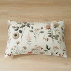 DaDalogy Enchanted Meadow Bed in a bag Set - Victoria Garden Delicate Floral Symphony in Beige, Rose, and Soft Green, Luxuriously Soft Quilted Set