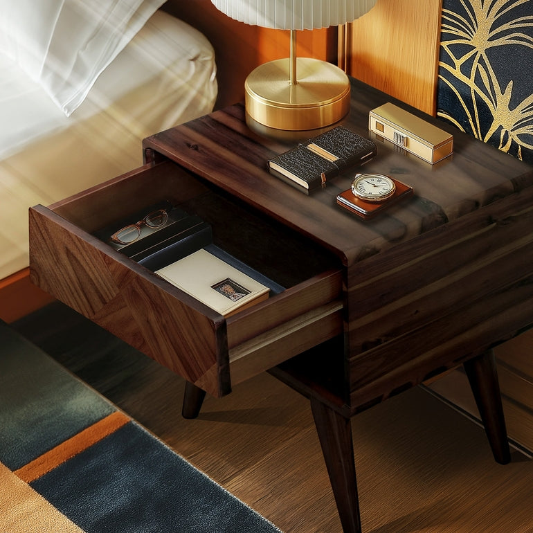 Laden Handcrafted Solid Wood Nightstand