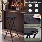 Folding Bar Stool Set of 2 - 27.5" Height with Carry Handle