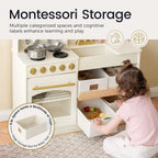 Tiny Land® Wooden Play Kitchen with Storage for Creative Toddlers