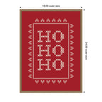 Ho Ho Ho Cross Stitch Red by Kikiandnim Framed Canvas Wall Art Print