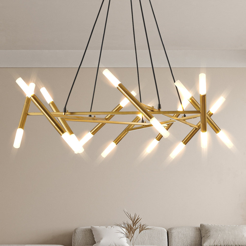 41' Golden Modern Chandelier Light Fixture with Branch Design