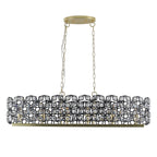 39" Contemporary Crystal and Black-Gold Pendant Chandelier