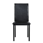 5 Piece Metal Dinette Set with Faux Marble Top - Black
