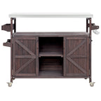 K&K Outdoor Kitchen Island, Rolling Bar Cart & Storage Cabinet