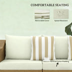 Rattan Wicker Seater Patio Couch with Cushions and Throw Pillows