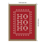 Ho Ho Ho Cross Stitch Red by Kikiandnim Framed Canvas Wall Art Print