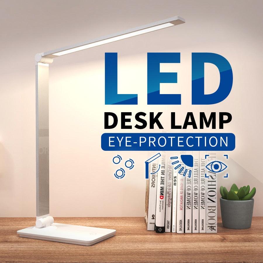 LED Table Lamp Desk Lamp Step less Dimmable Reading Office Foldable Rotatable Touch Switch DC 5V USB Night Light Desk Lamps Decorative Table Lamp Cute Study Lamps for Bedroom Décor