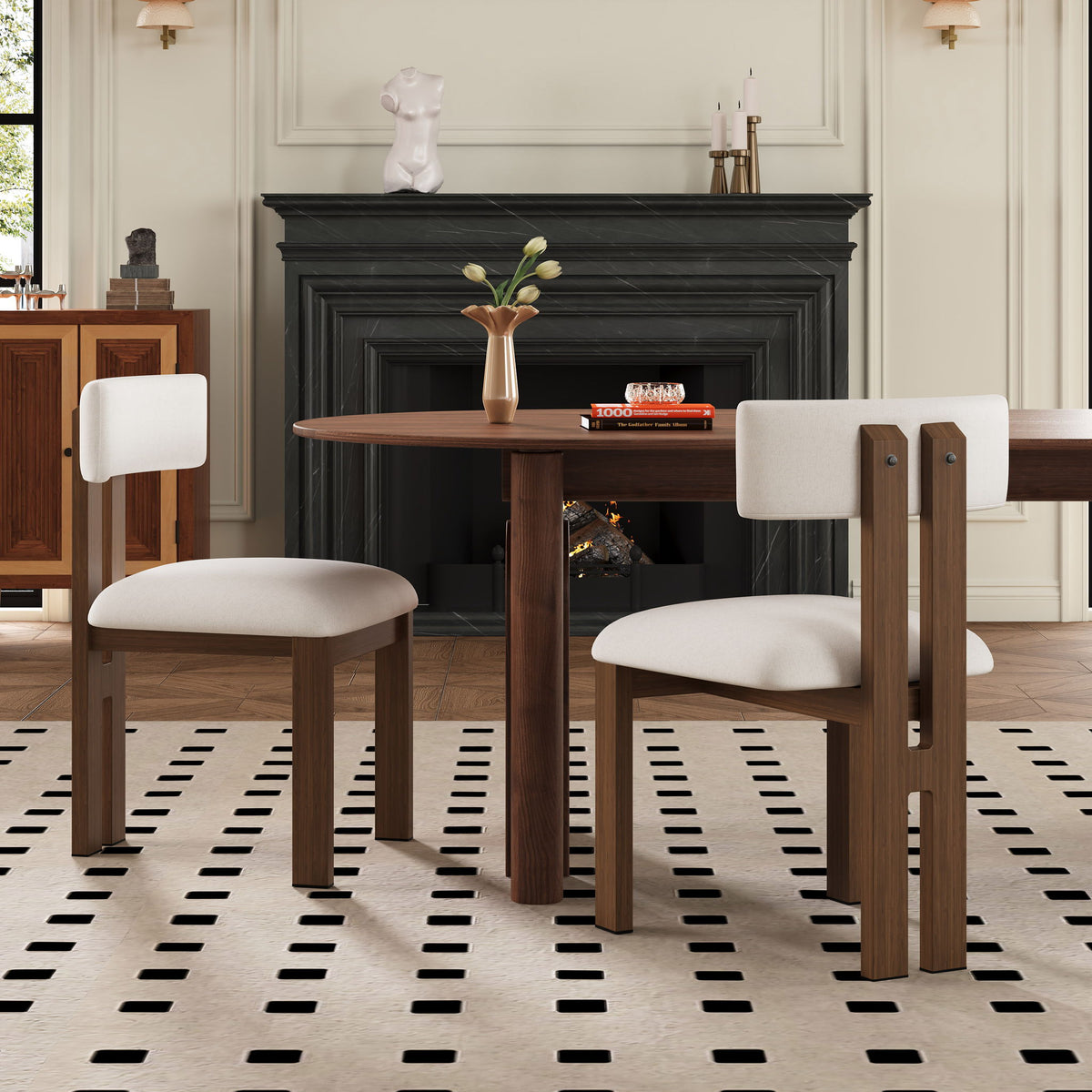 Modern Upholstered Armless Dining Chairs with Metal Legs - Multiple Colors