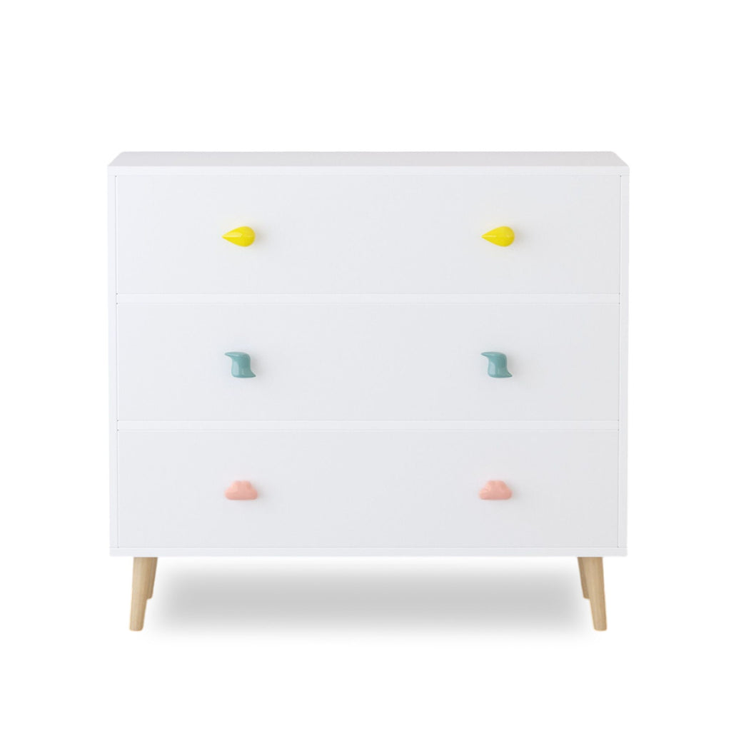 3 Drawer Dresser Storage Cabinet with Anti-Tip Safety - White or Green