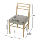 Pinnacle Dining Chair Set of 2 with Upholstered Seat - Beige or Grey