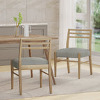 Pinnacle Dining Chair Set of 2 with Upholstered Seat - Beige or Grey