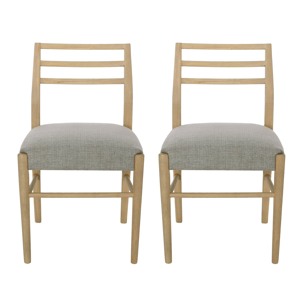 Pinnacle Dining Chair Set of 2 with Upholstered Seat - Beige or Grey