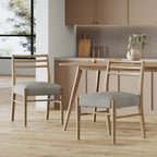 Pinnacle Dining Chair Set of 2 with Upholstered Seat - Beige or Grey